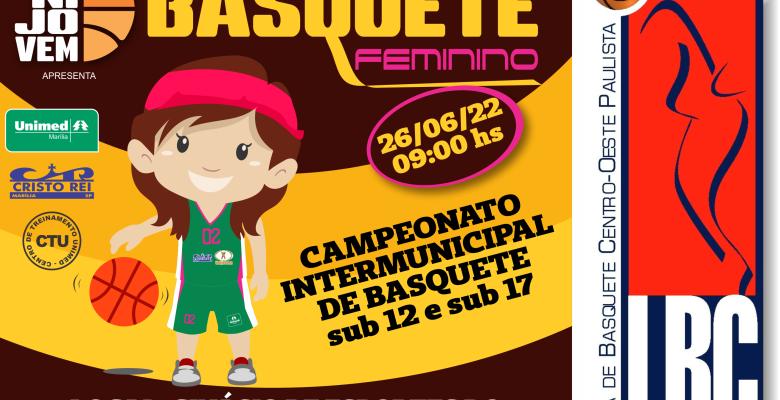 Torneio intermunicipal de basquete feminino acontecerá neste próximo domingo 26/06/2022 no ginásio de esportes do colégio Cristo Rei.